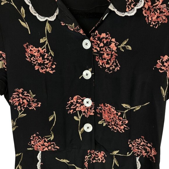 Christy Dawn The Sebastian Floral Short Sleeve Midi Dress Thulian Garden Size S - Picture 4 of 12